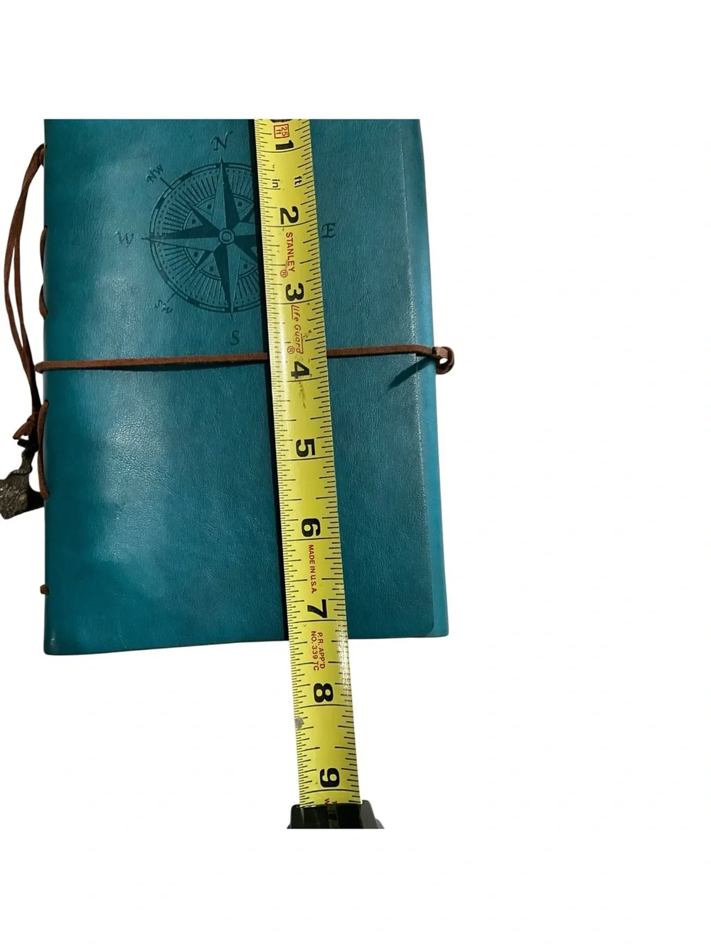 Maleden Blue Leather Journal Notebook Spiral Bound Refillable Compass Nautical